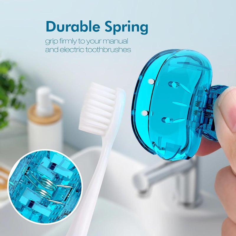 Nincha 4-Pack Multicolor Toothbrush Head Covers - Universal Clip-On Protector for Manual & Electric Brushes - Travel-Friendly Hygienic Dust Guard - Suitable for Kids & Adults (Red, Blue, Green,Pink) - Image 5